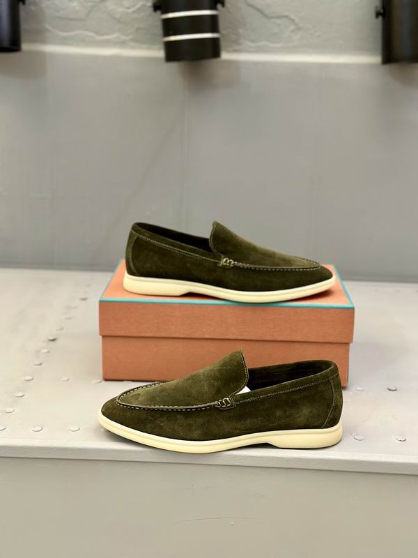 Olive Suede Slip-On Loafers