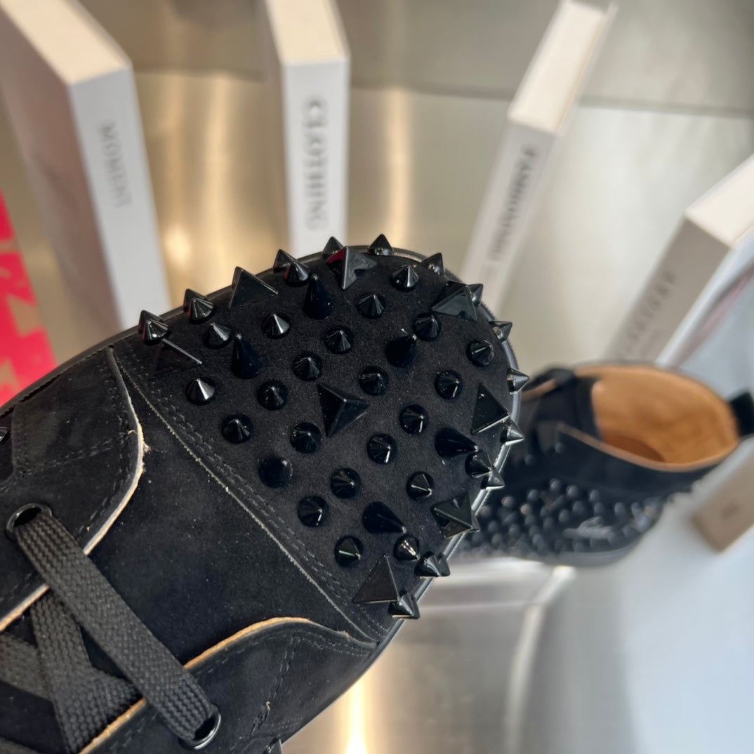High-Top Black Studded Sheep King Sneakers
