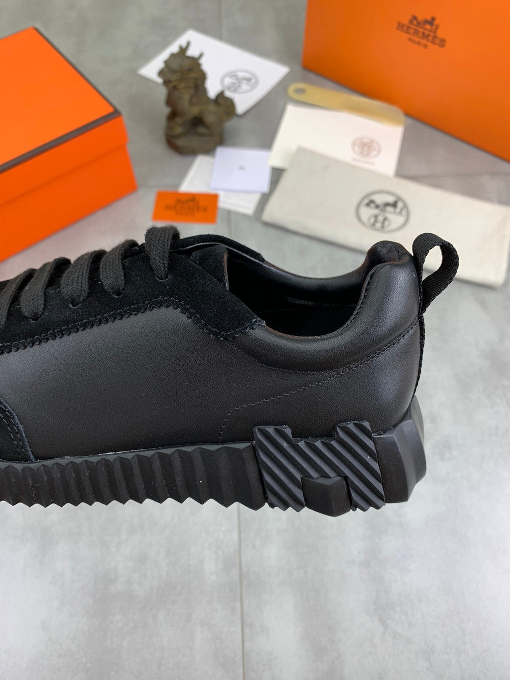 H Striped Leather Sneakers